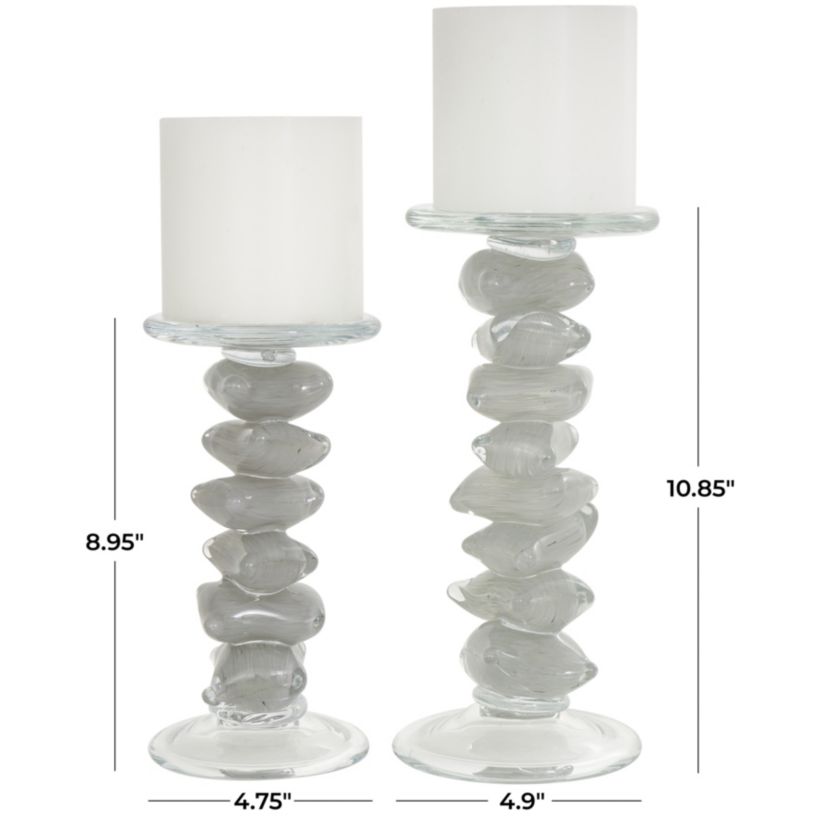 Coastal Glass Candle Holder - Set of 2
