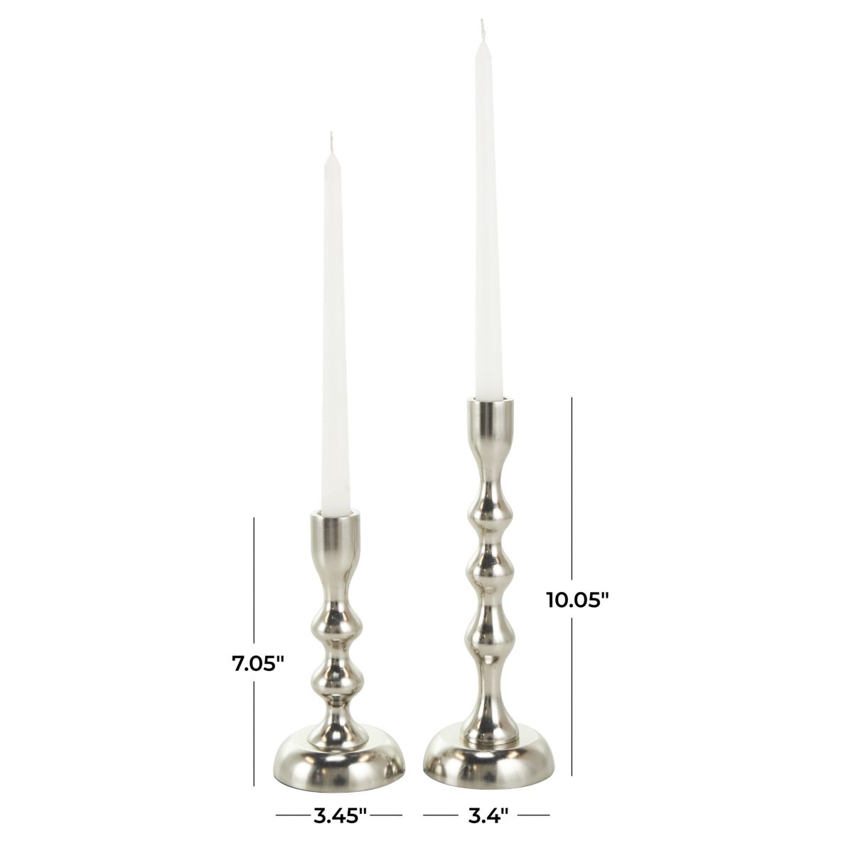 Contemporary Aluminum Metal Candle Holder - Set of 2