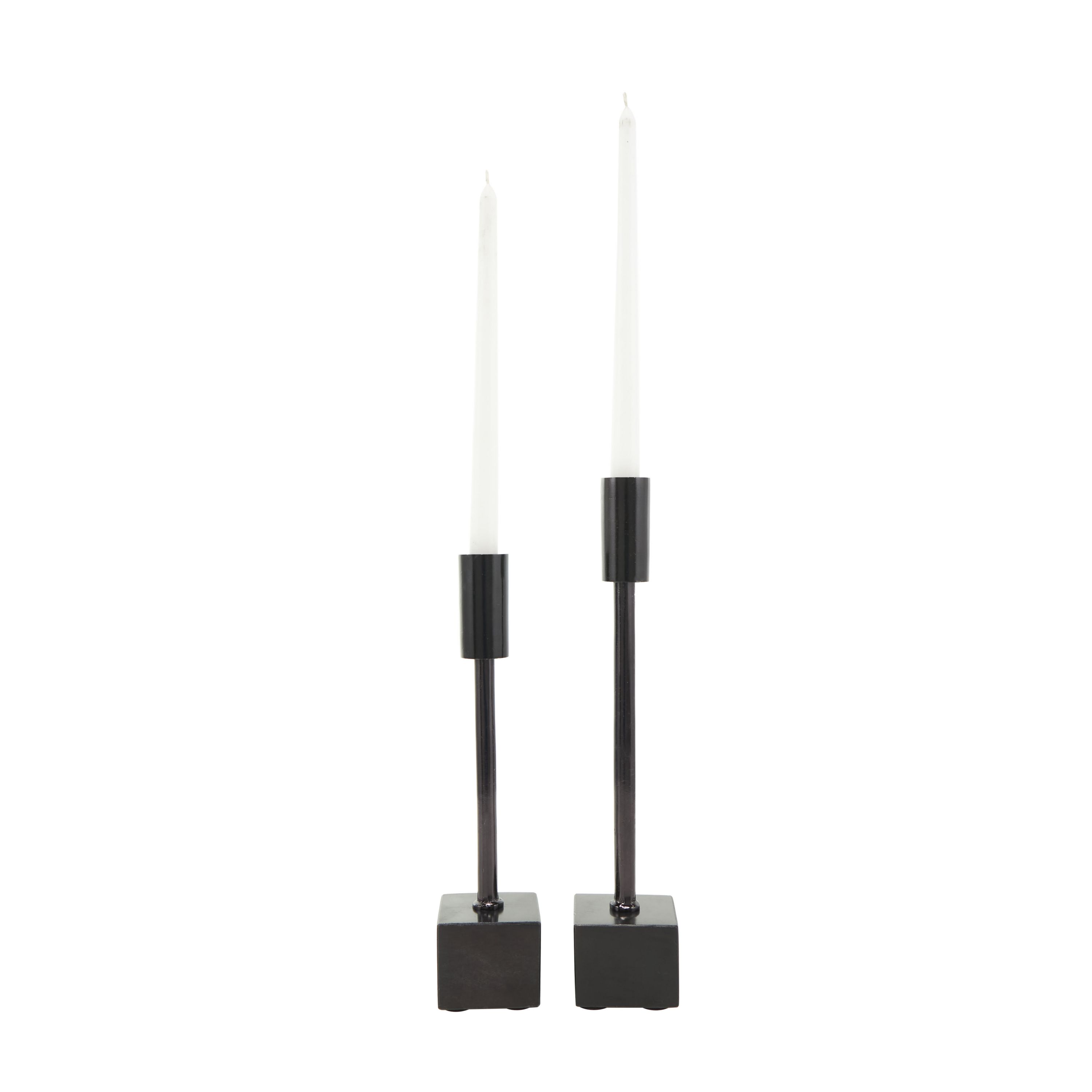 Modern Aluminum Metal Candle Holder - Set of 2