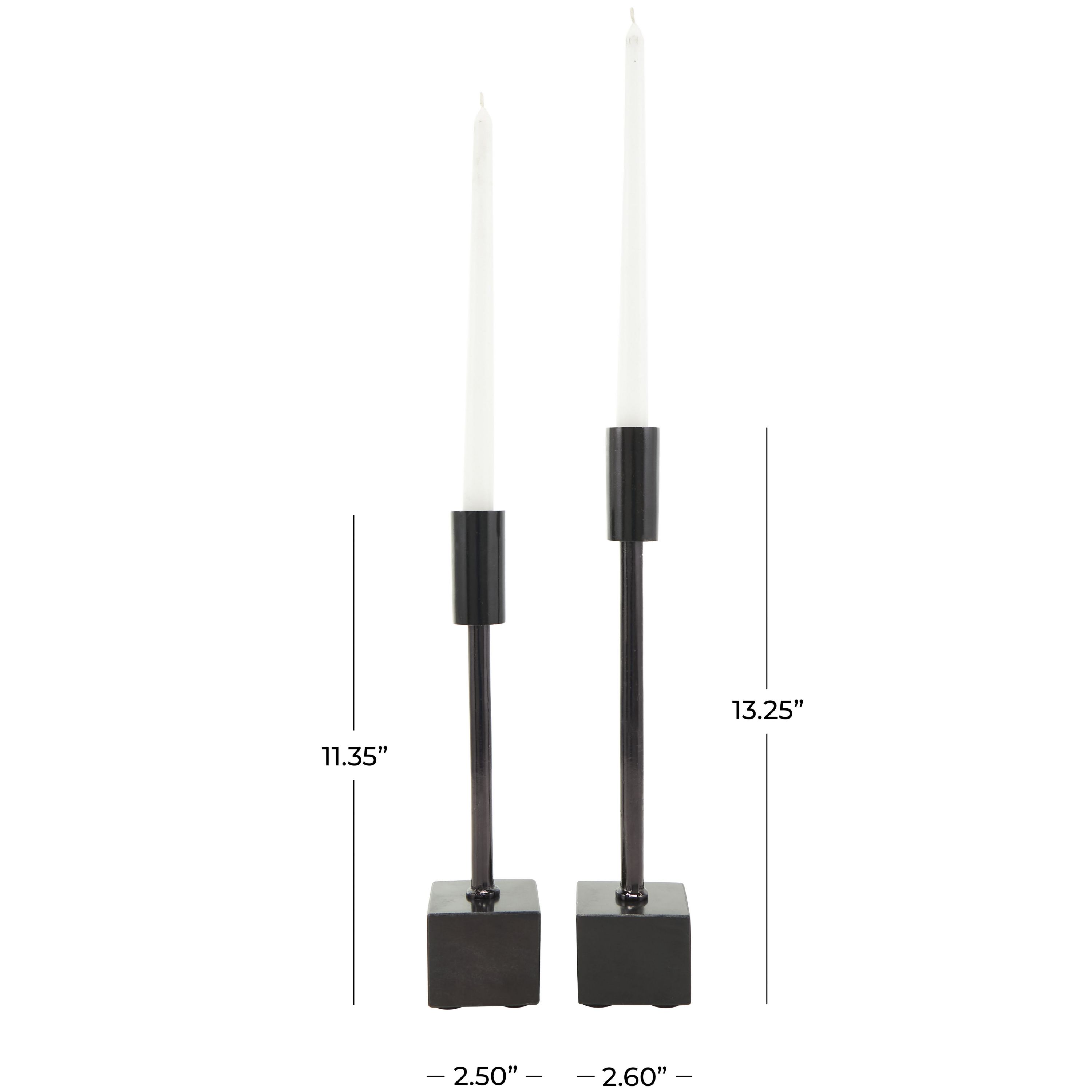 Modern Aluminum Metal Candle Holder - Set of 2