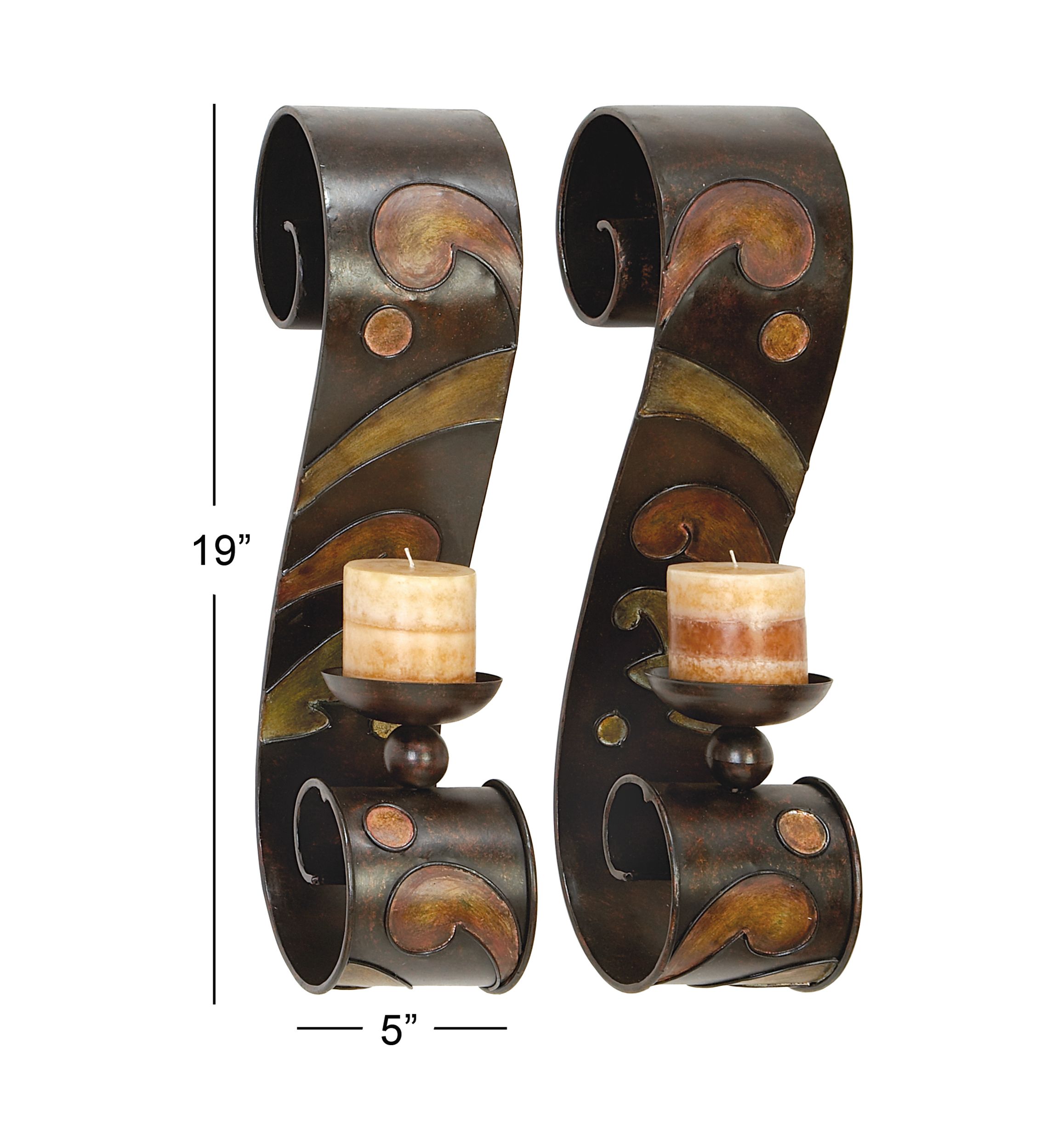 Traditional Metal Wall Sconce - Set of 2
