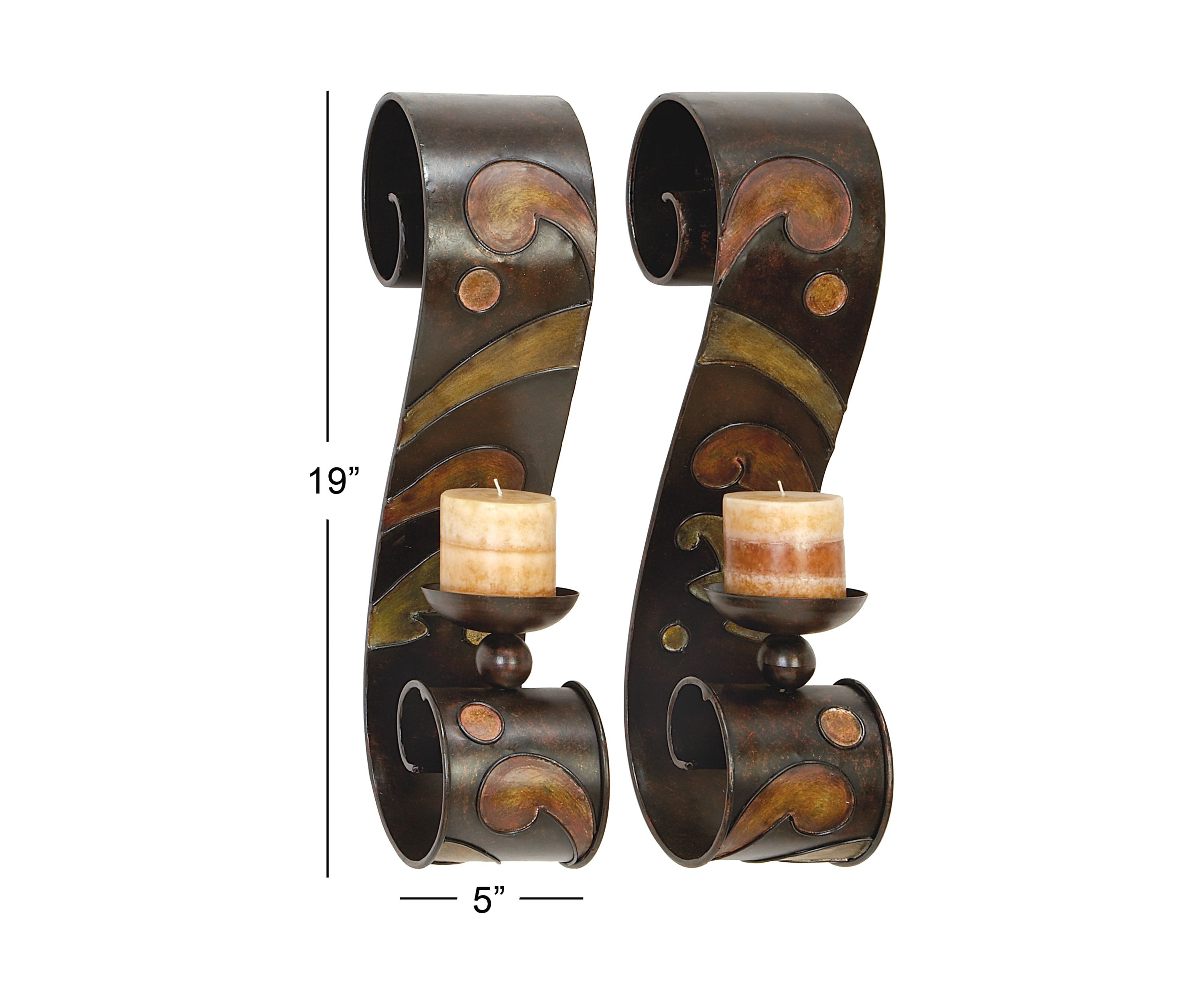 Traditional Metal Wall Sconce - Set of 2