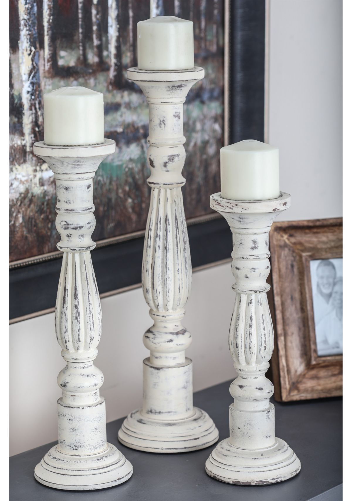 Traditional Mango Wood Candle Holder - Set of 3