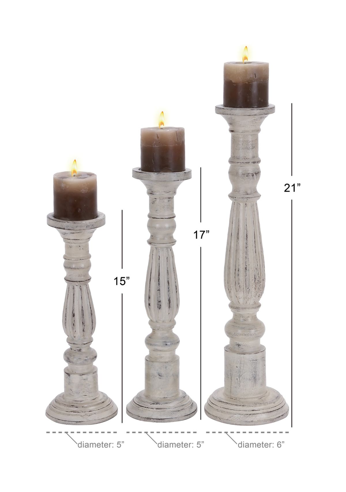 Traditional Mango Wood Candle Holder - Set of 3