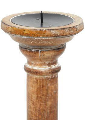 Traditional Mango Wood Candle Holder - Set of 3