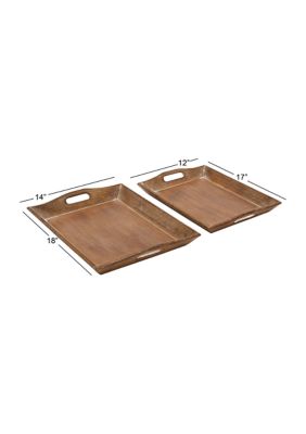 Traditional Wooden Tray - Set of 2