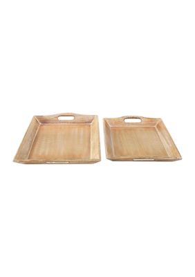 Traditional Wooden Tray - Set of 2