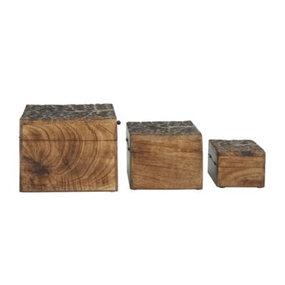 Rustic Mango Wood Box - Set of 3