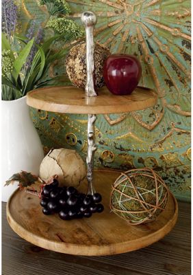 Farmhouse Mango Wood Tiered Server