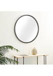 Round Triple Rimmed Silver Metal Wall Mirror, 32 in x 32 in 
