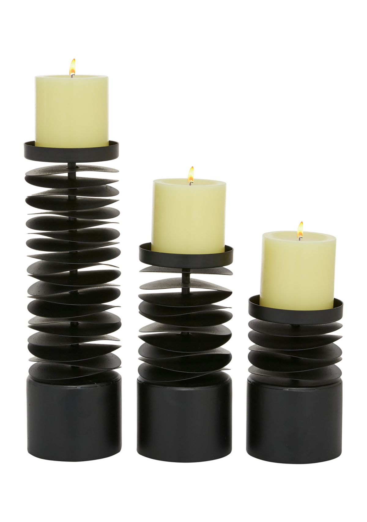 Contemporary Metal Candle Holder - Set of 3