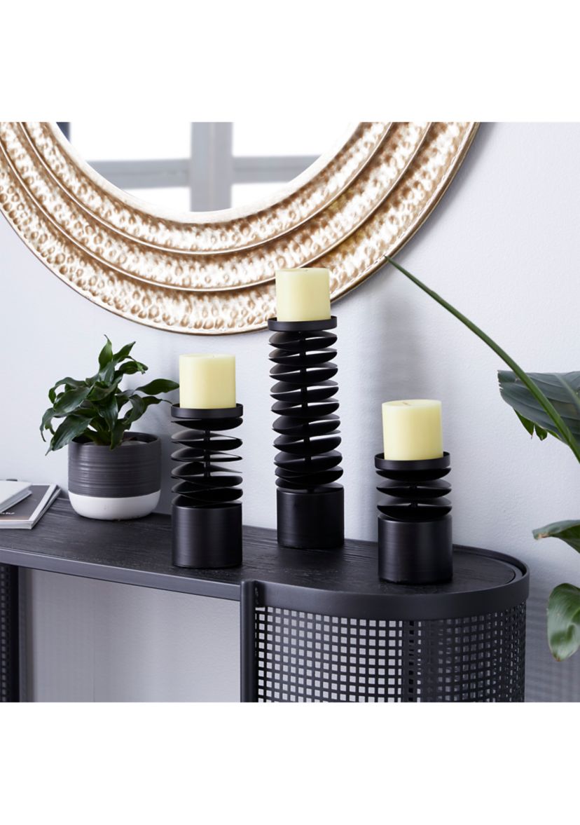 Contemporary Metal Candle Holder - Set of 3