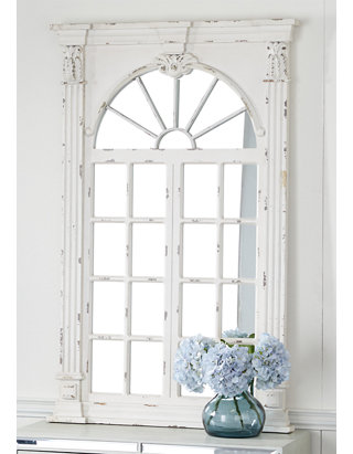 Window Framed Wall Mirror, Extra Large White Wall Mirror