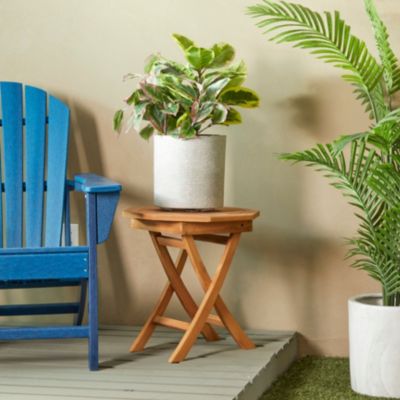 Traditional Teak Wood Outdoor Accent Table