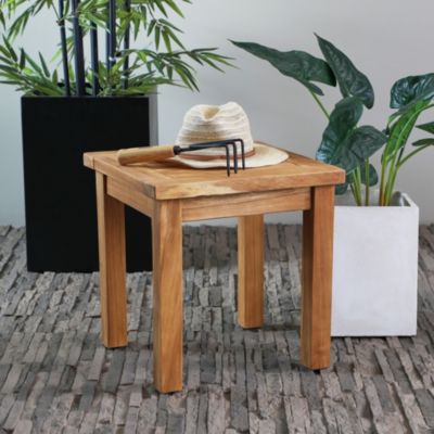 Traditional Teak Wood Outdoor Accent Table