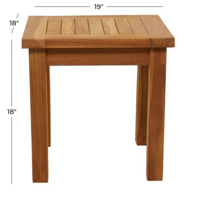 Traditional Teak Wood Outdoor Accent Table