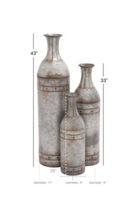 Farmhouse Metal Vase - Set of 3