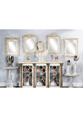 Vintage Wood Wall Mirror - Set of 4