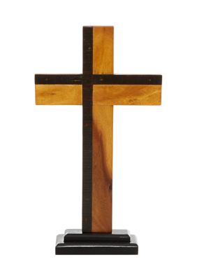 Wood Natural Cross Sculpture