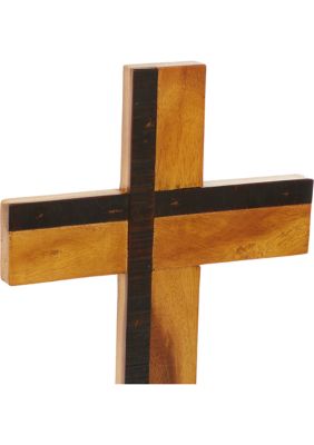 Wood Natural Cross Sculpture