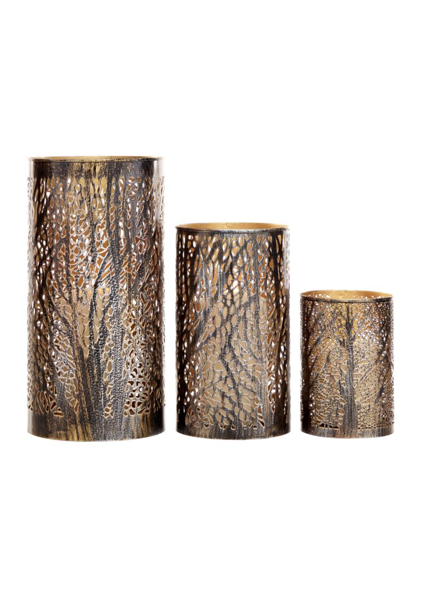 Eclectic Metal Candle Lantern - Set of 3