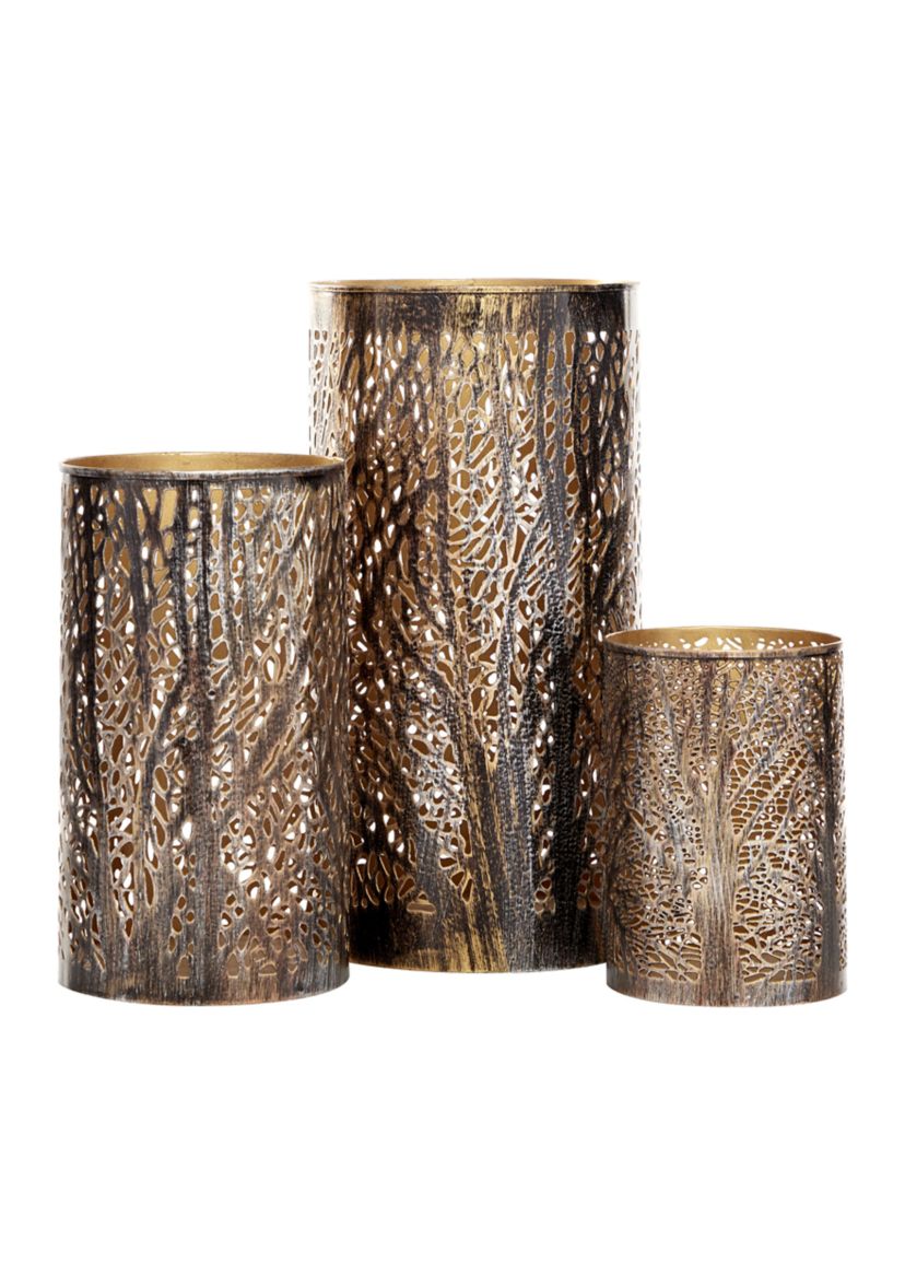Eclectic Metal Candle Lantern - Set of 3