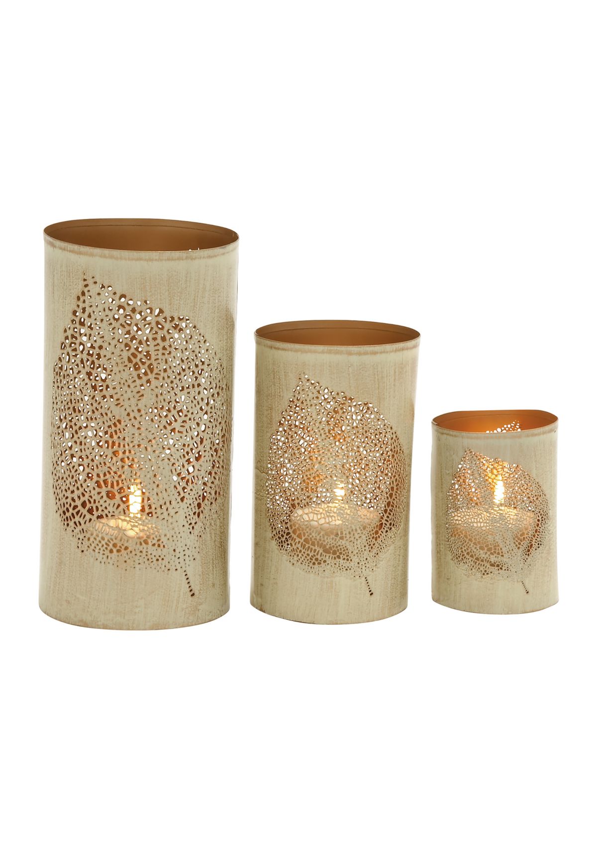Eclectic Metal Candle Lantern - Set of 3