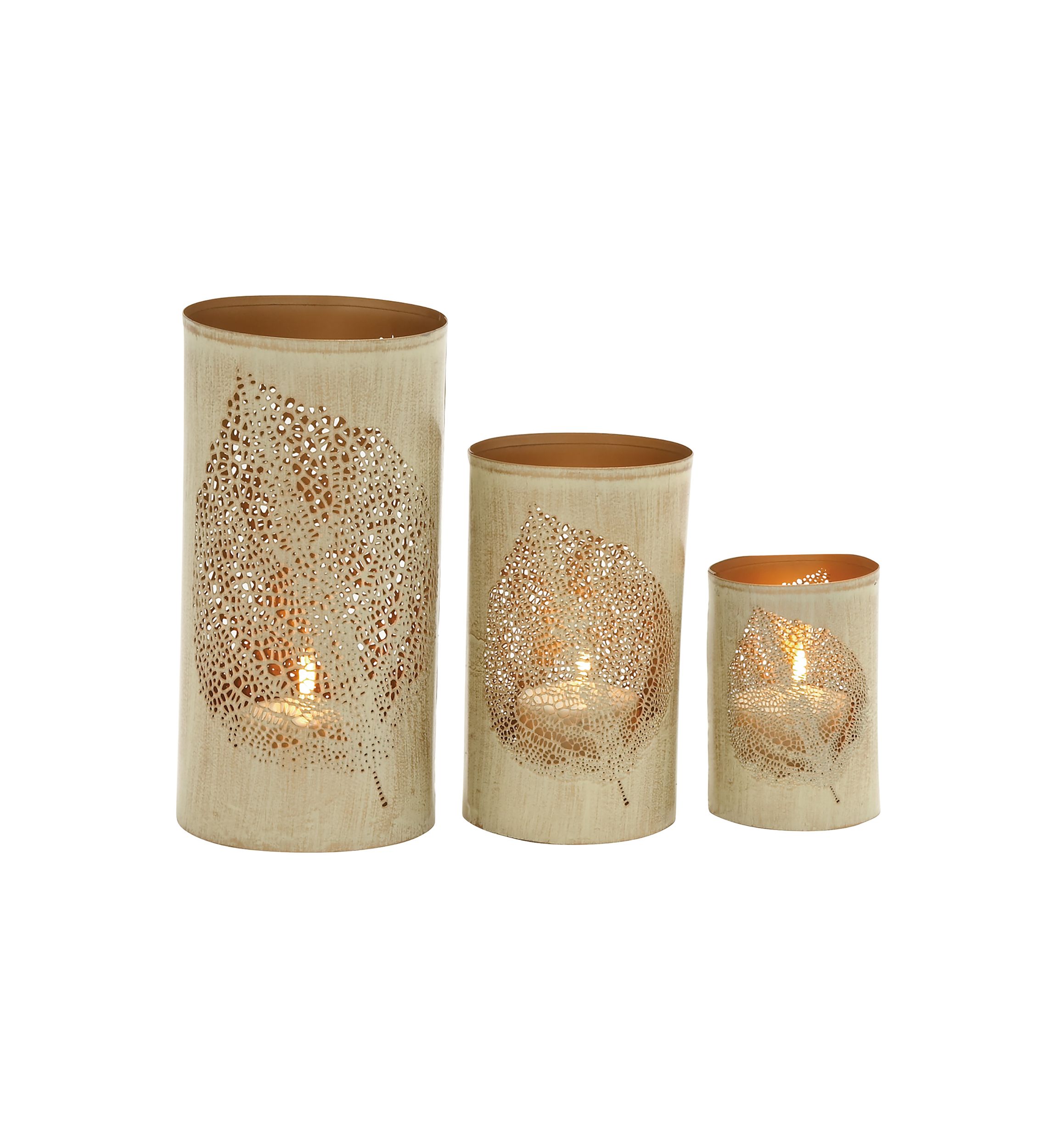 Eclectic Metal Candle Lantern - Set of 3