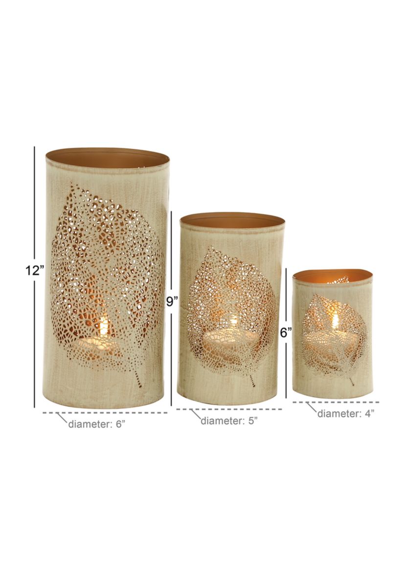 Eclectic Metal Candle Lantern - Set of 3