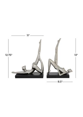 Contemporary Polystone Sculpture - Set of 2