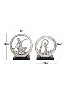 Contemporary Polystone Sculpture - Set of 2