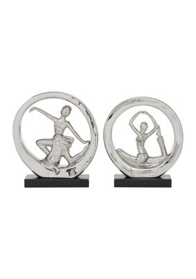 Contemporary Polystone Sculpture - Set of 2