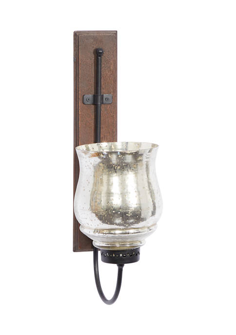 Monroe Lane Large Wood and Glass Wall Sconce