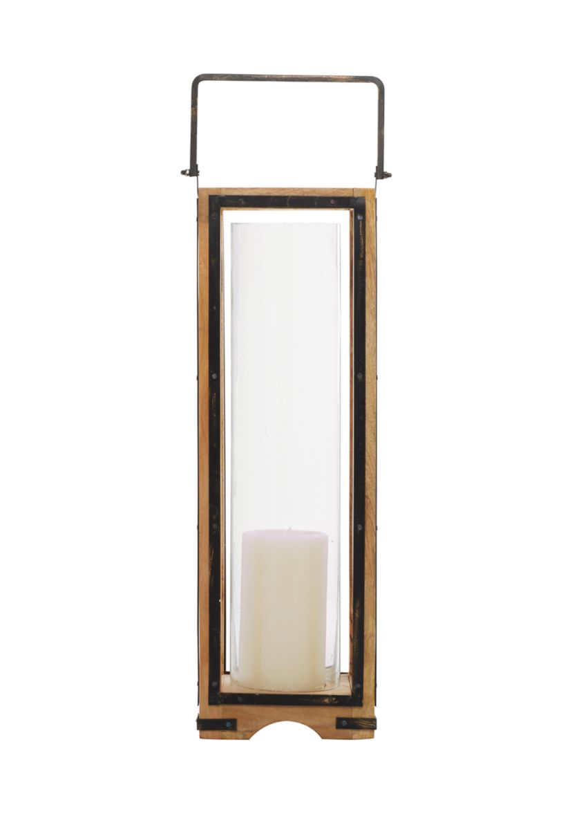 Traditional Mango Wood Candle Lantern