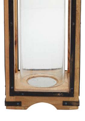 Traditional Mango Wood Candle Lantern