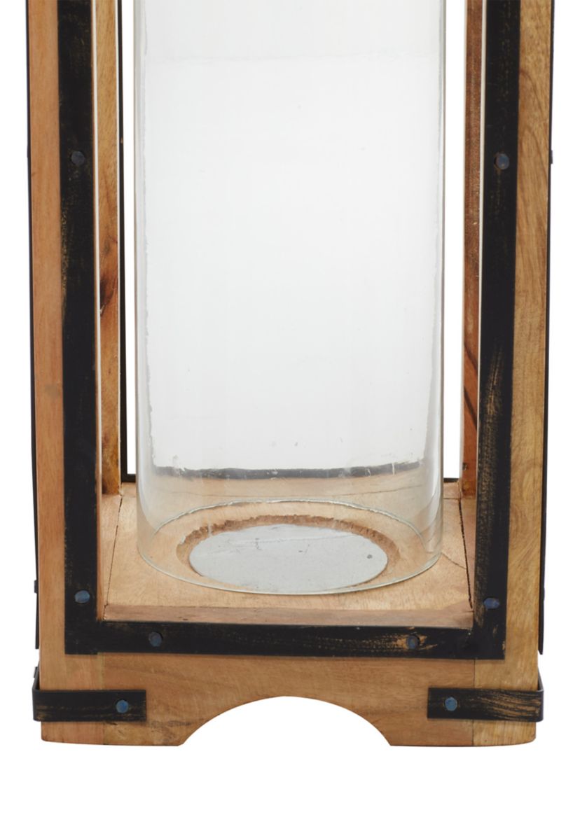 Traditional Mango Wood Candle Lantern