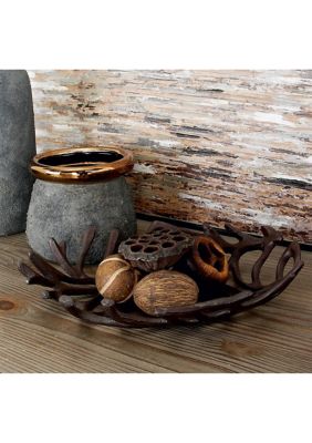 Coastal Aluminum Metal Decorative Bowl - Set of 2