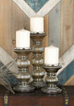 Glass Traditional Candle Holder - Set of 3