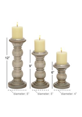 Traditional Glass Candle Holder - Set of 3