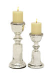 Glass Traditional Candle Holder  Set of 2