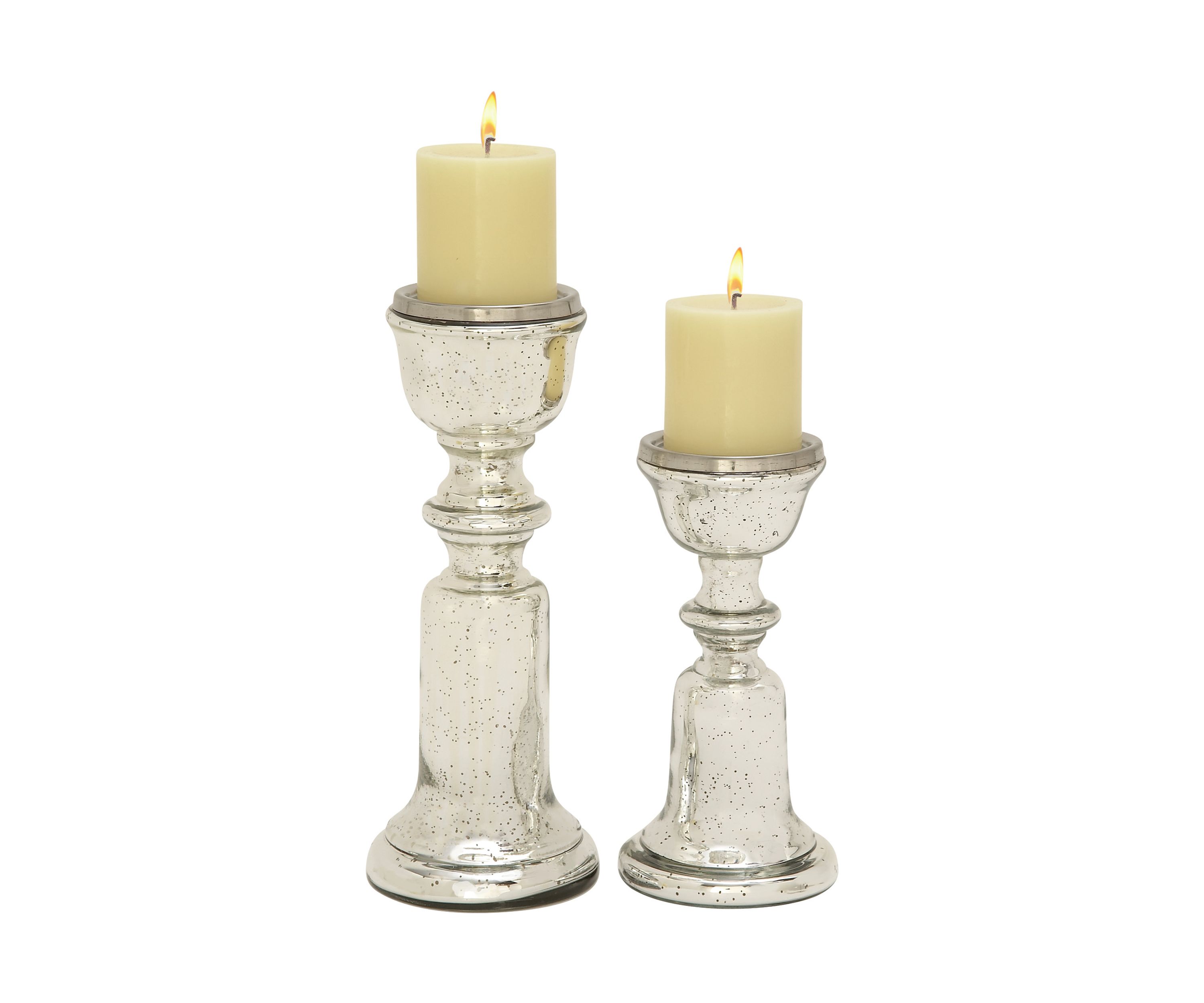 Traditional Glass Candle Holder - Set of 2