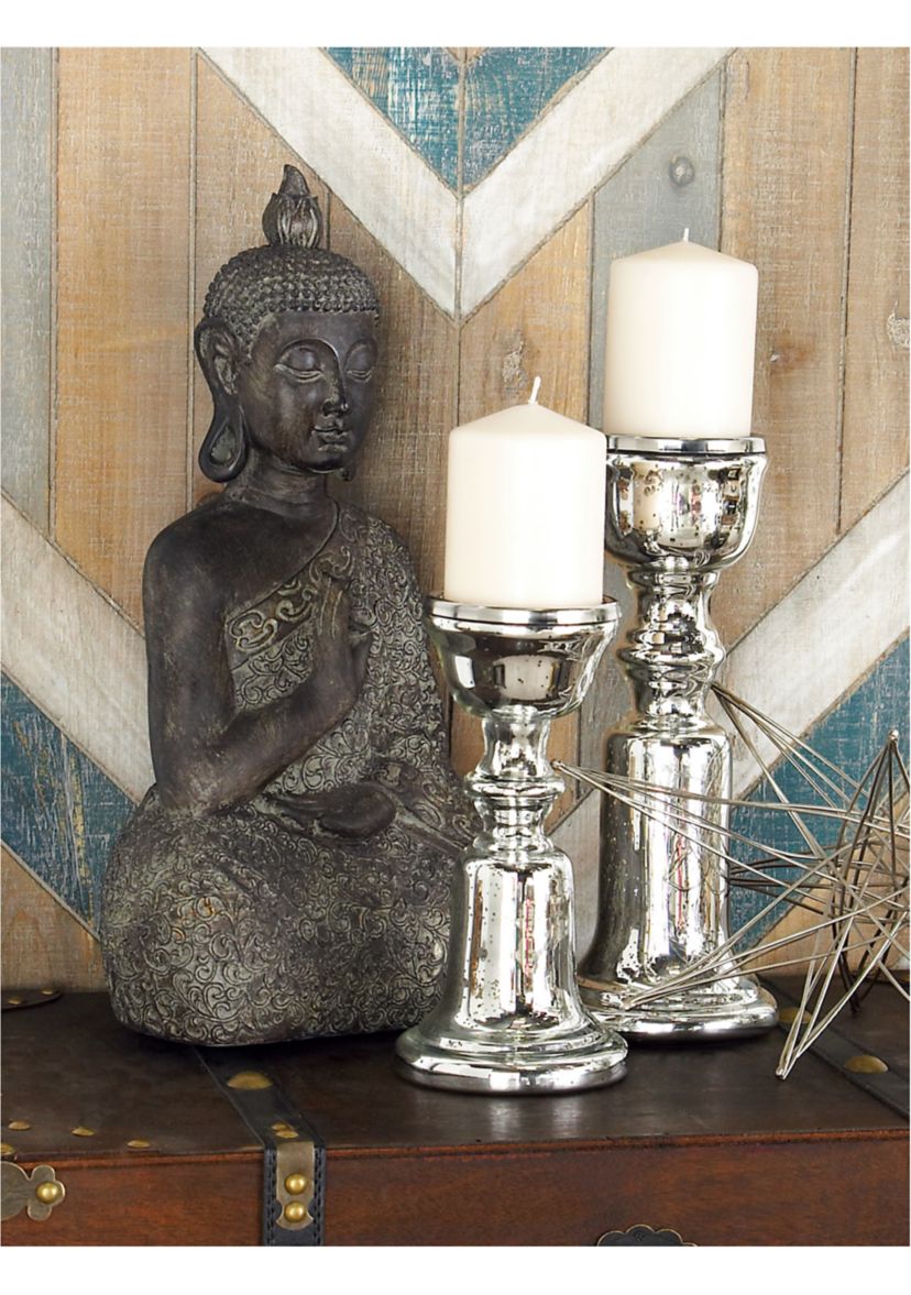 Traditional Glass Candle Holder - Set of 2