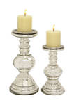 Glass Traditional Candle Holder - Set of 2