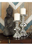 Glass Traditional Candle Holder - Set of 2