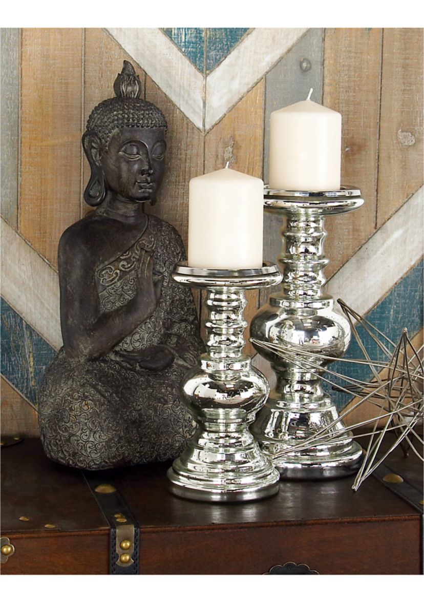 Traditional Glass Candle Holder - Set of 2