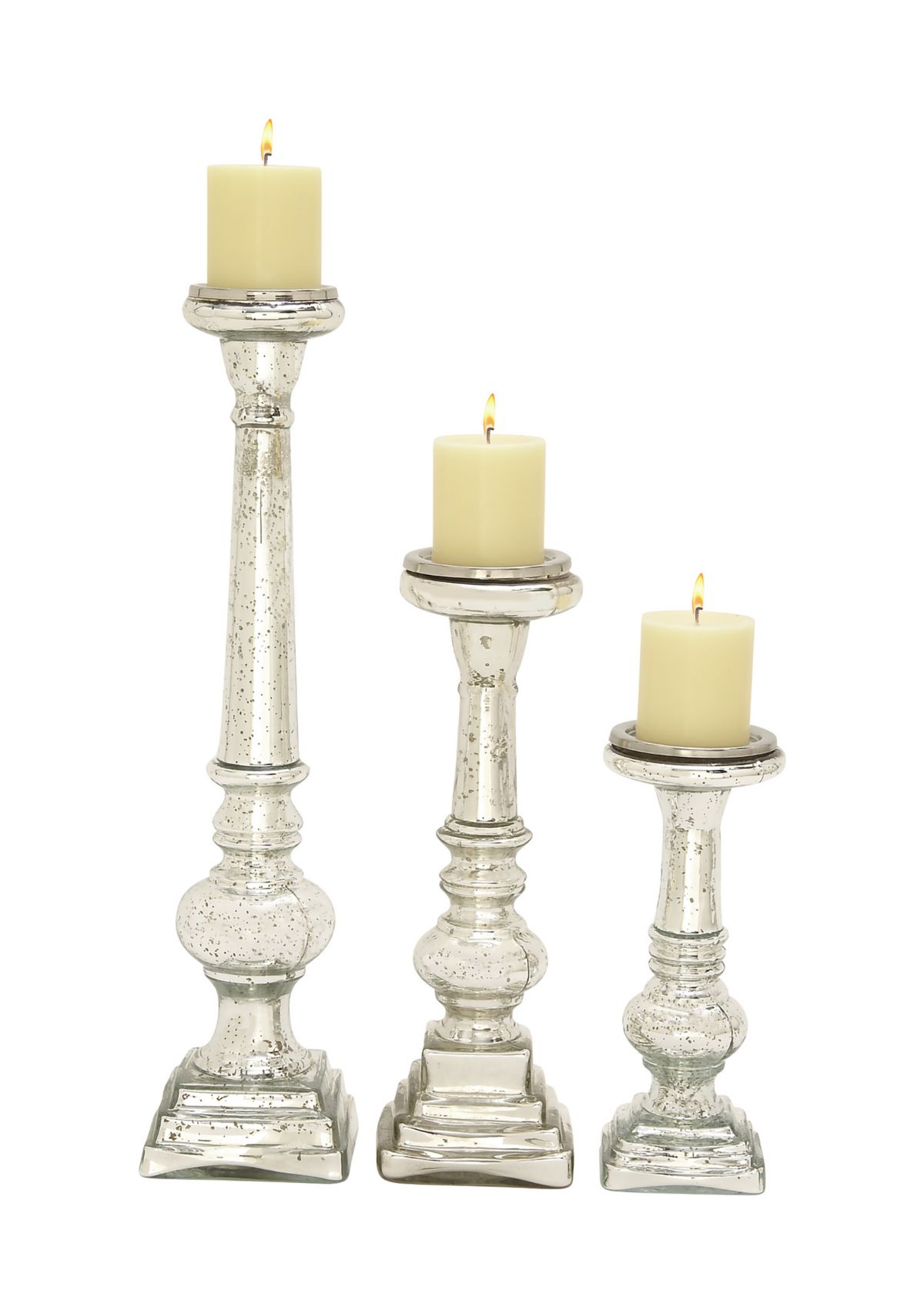 Traditional Glass Candle Holder - Set of 3