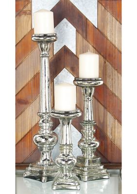 Traditional Glass Candle Holder - Set of 3