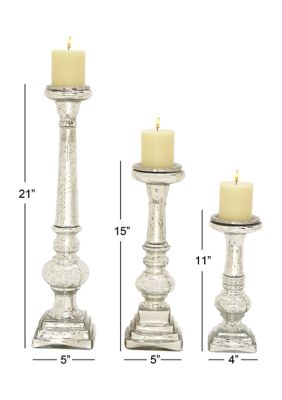 Traditional Glass Candle Holder - Set of 3