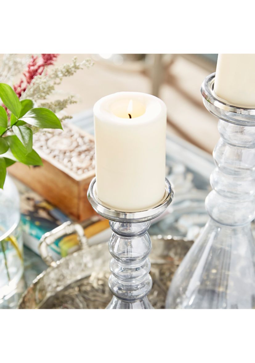 Contemporary Glass Candle Holder - Set of 2