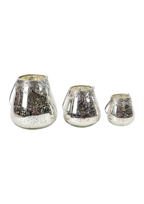 Monroe Lane Glass Glam Candle Holder Set of